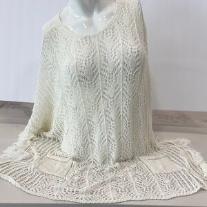 BCBGMaxAzria Ivory Knit Poncho